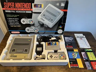 Super Nintendo SNES Console Boxed With Super Mario World - TESTED • £169.99