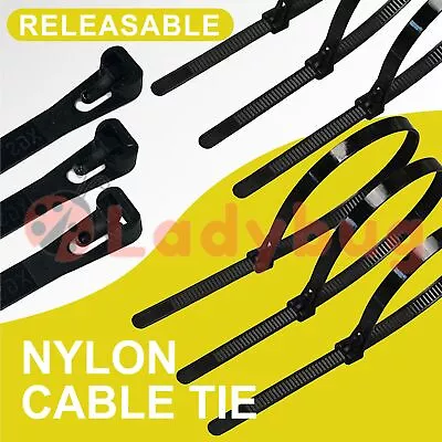 Cable Ties Zip Nylon Plastic Releasable Reusable Wraps Ratchet Wire AU • $4.95