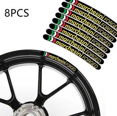 8X Marchesini Motorcycle Wheel Decals Rim Stickers Set Ducati 848 1098 1198 • $9