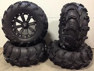MSA Black Kore 14  ATV Wheels 27  Mud Lite XL Tires Kawasaki Brute Force IRS • $1137.98