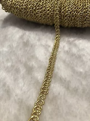 8mm Gold Braid Wave Ribbon Gimp Lace Trim Sewing Rococo Cord Chocker Per Meter • $1.99