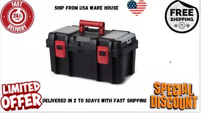 Hyper Tough 16-inch Toolbox Plastic Tool And Hardware Storage Black • $9.90