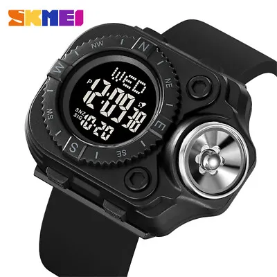 SKMEI Men Square Watch Electronic LED Wristwatch Boys Digital Silicone Stopwatch • $13.78