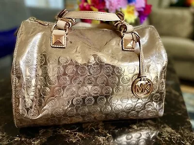 Rare Michael Kors Large Rose Gold Metallic Grayson Satchel • $225