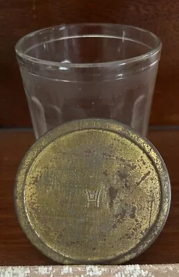 Vintage Hazel Atlas Clear Ribbed Glass Jelly Jar W Metal Patina Lid • $15.95