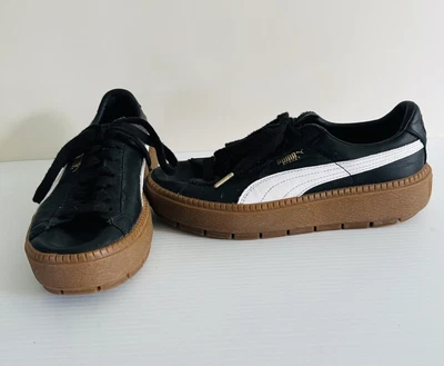 $59.97 • Buy Puma Basket Women's Casual Platform Shoes Sneakers Size US 9 UK 6.5 Black VGC