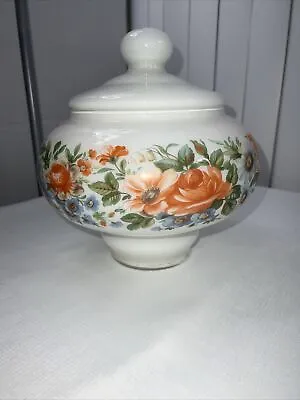 Vintage Cookie Jar Norleans Floral Cookie Jar Retro Cookie Jar Made In Italy • $47.40