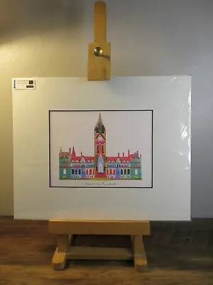 New Mounted Print Landmarks By Ilona Drew Manchester Town Hall 24 X 30 Cms • $12.63