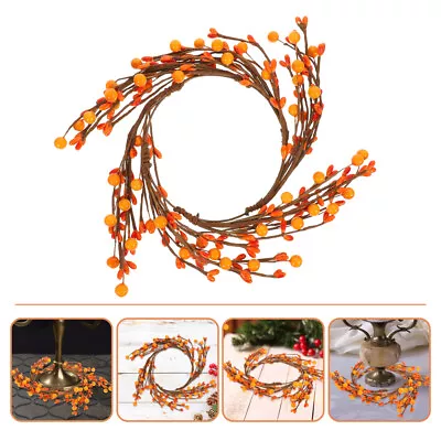  Plastic Candle Ring Pinecone Wreath Fall Dining Table Centerpiece Decor • £10.15
