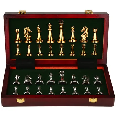 Retro Medieval Luxury Chess Game Set With Wooden Chessboard Family Chess Pieces • £56.89