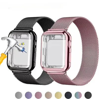 Magnet Metal Strap Case For Apple Watch Series 9 8 7 6 5 4 SE 2 40/44/41/45/49mm • $7.99