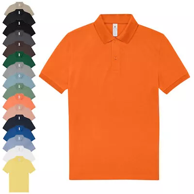 Mens Plain Polo T Shirts Regular Fit Short Sleeve Casual Summer Cotton Golf Tees • $8.07