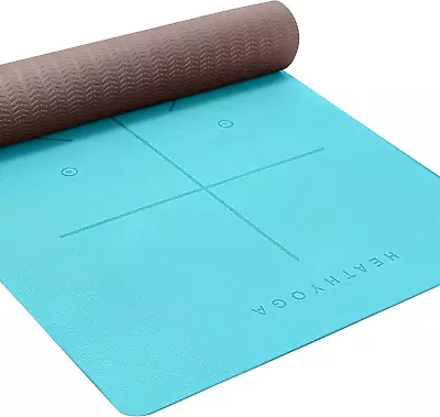 Heathyoga Eco Friendly Non Slip Yoga Mat Body Alignment System SGS Certified T • $55.76