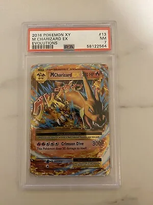 Charizard Mega M EX Pokemon 2016 TCG Evolutions XY Full Art 101/108 PSA 7 NM • $42