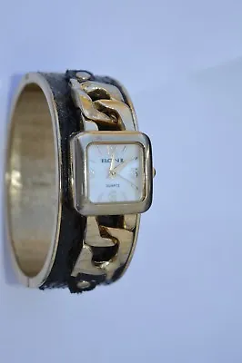 Vtg ELGIN Mother Of Pearl Dial Fox Snake Skin Bangle Band With Spring Hinge • $24.95