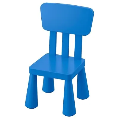 IKEA Mammut Children's Plastic Blue Chair Toddlers Furniture Indoor Outdoor Use • £30.46