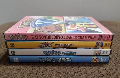 Lot Of 4 Pokemon Movies: Heroes 4Ever Johto League Champs Jirachi Wishmaker • $18.84