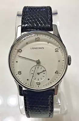 WWII Era 1943 Longines Manual Wind Ref. 4982 Stainless Steel Watch - Rare Find • $495