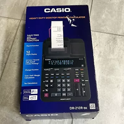 Casio DR-210R-BK 12 Digit Printing Calculator Black W/ Box • $0.99