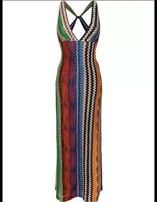 MISSONI Crochet-knit Maxi Dress In Multicolor 100 % AUTHENTIC OR YOUR Money BACK • $349.90