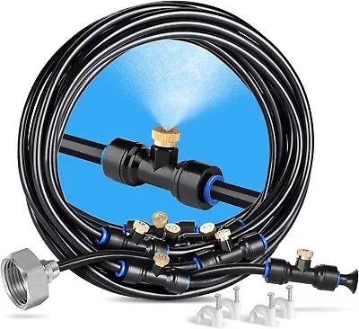 HOMENOTE Misting Cooling System 26FT (8M) Misting Line + 9 Brass Mist Nozzles + • $17.99
