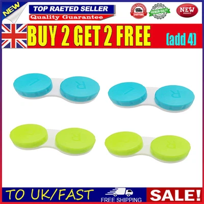 £4.18 • Buy Contact Lens Case Storage Soaking Mini Travel Eye Care L/R Marked Choose Colour