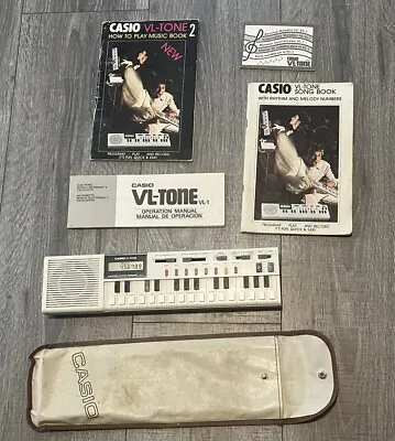 Casio VL-Tone VL-1 Electronic 29-Key Synthesizer Case & Song Books VINTAGE 🔥 • $85