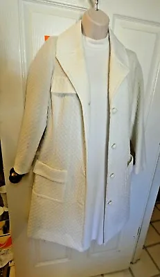 £48.67 • Buy Vintage White Dress And Coat Set     Butte Knit   Size M  1970