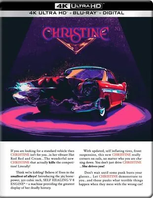 Christine 4k Ultra Hd Uhd + Blu Ray Steelbook New! 1983 Stephen King Halloween • $69.99