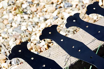 5 X FANCY STRAIGHT Decorative Timber Railway Sleeper Brackets Planter  -Black • £5.10