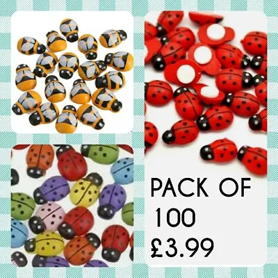 Embellishments - BEES - BUMBLE BEES - LADYBIRDS - Mini Self Adhesive - Stick-on • £3.99