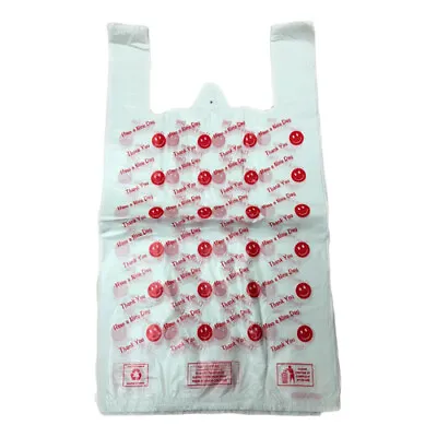 £6.99 • Buy Strong Plastic Heavy Duty Thanks You Vest Carrier Bags.