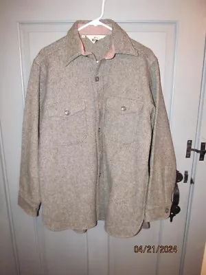 Vintage 40s 50s Woolrich Wool Mackinaw Shirt Jacket Mens Size 16 1940s Flannel • $14.99