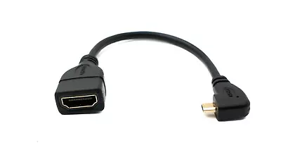 Angle Male Micro-HDMI Male To Standard HDMI Female Cable Adapter Angled • $7.35