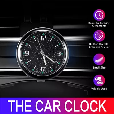 Car Clock Stick-On Digital Watch Diamond Quartz Clock Luminous Car Accessories • $4.02