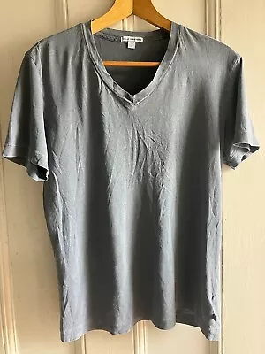 James Perse Men’s V-Neck T-Shirt Made In USA Grey Size 1 • £20.50