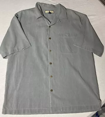 Tommy Bahama Mens XL Vtg Blue Silk Button Front Shirt • $17.16