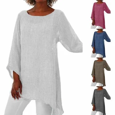 $20.59 • Buy Womens Long Sleeve Baggy T Shirt  Tops Ladies Summer Loose Tunic Blouse Tops