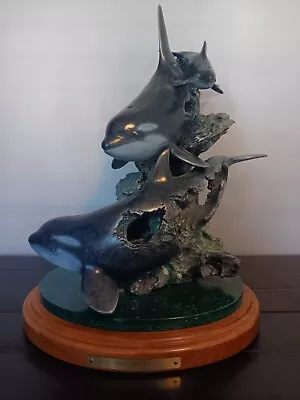 Limited Edition Killer Whale Sea Wolf Joe Slockbower Signed Sculpture 222/4000 • $400