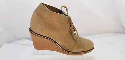 J Crew Taupe Suede MacAlister Lace-Up Wedge Chukka Boots #04326 Women's 6 M • $19.99