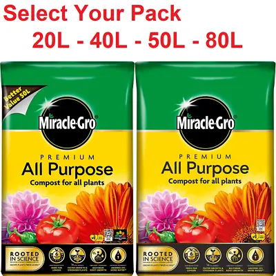 Miracle Gro All Purpose Enriched Compost Soil Garden Flower Plant 20-40-50-80L • £12.99