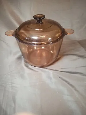 Corning Amber Visions - 3.5 L / 3.7 Qt Steamer Stew Pot With Pyrex Lid - France • $34.99