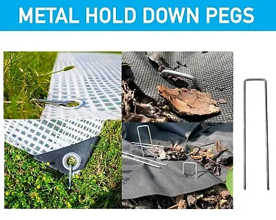 £7.99 • Buy Tarpaulin Securing Metal Ground Pegs, Hold Down, Matting Membrane, Ground Sheet