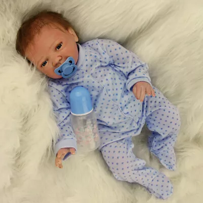 22  Real LifeLike Reborn Baby Dolls Vinyl Silicone Realistic Newborn Boy Doll • £39.43