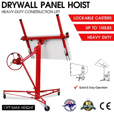 11FT Drywall Panel Lifter Gyprock Plasterboard Sheet Board Hoist Lift 68kg Red • $249.90