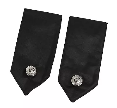 Black Police Security Met Style Chrome Button On Shirt Epaulettes Collar Numbers • £10.49