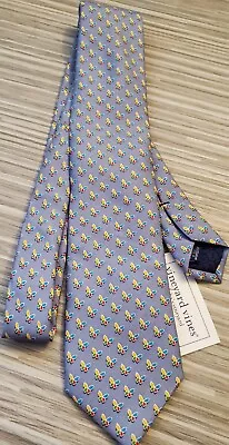 VINEYARD VINES Butterfly MSN 100% Silk Tie Martha's Hand Made In USA Blue Rare • $29