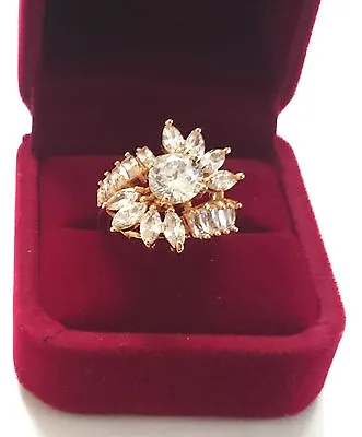 £9.95 • Buy Stunning 18k Gold Plated Simulated Diamond Ring, (Anniversary, Engagement, Gift)