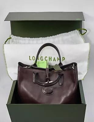 Longchamp Roseau Heritage Bag Brown Natural Leather Made In France • $379