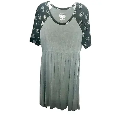 TORRID Super Soft Knits Dress Sz 0 LARGE Skulls All Over Skater Black/Gray • $18.97